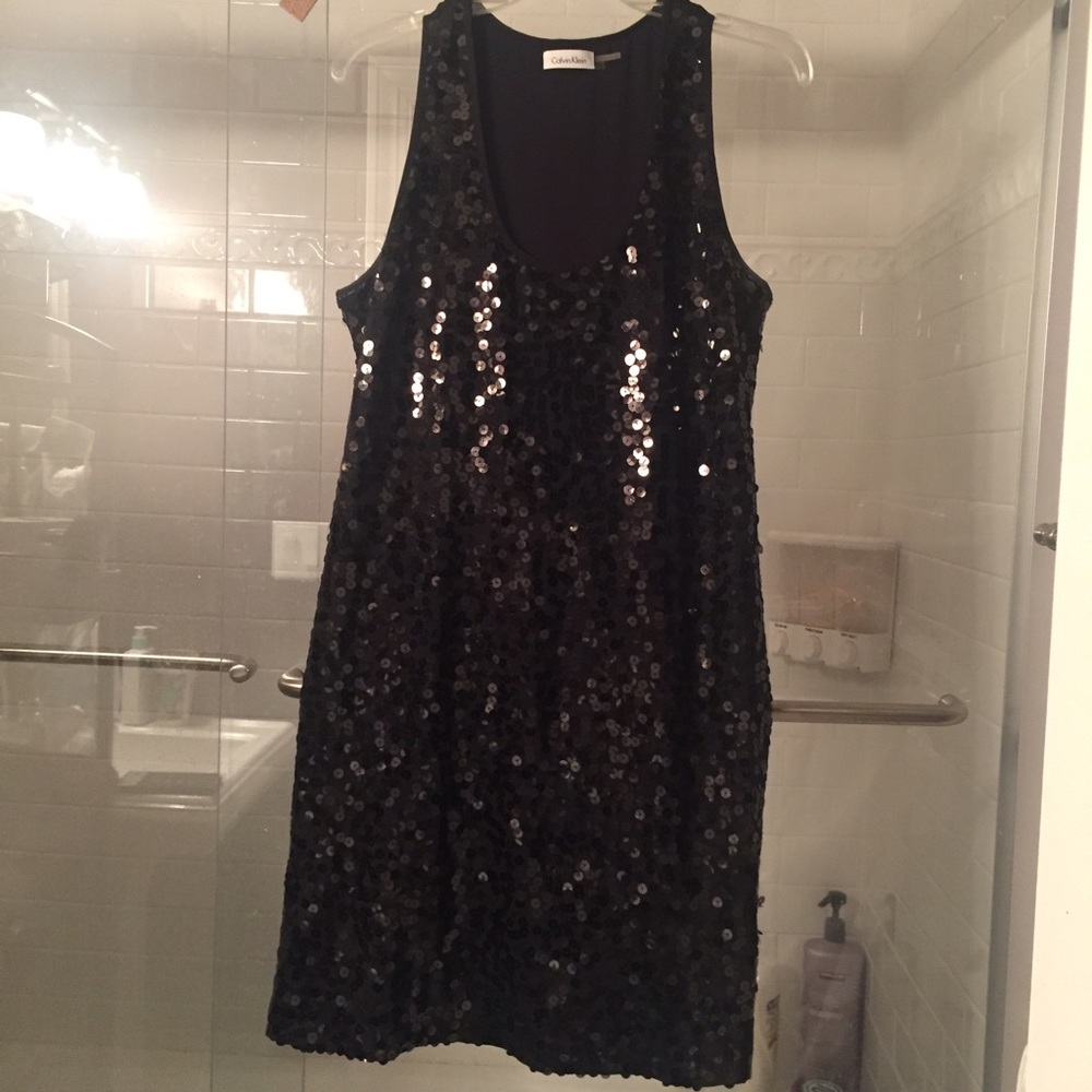 Calvin Klein Black Sequin Mini Dress